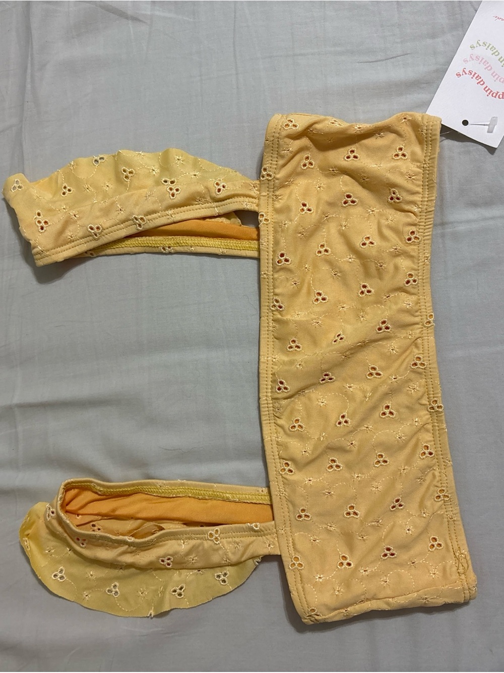 NWT Dippin Daisy’s Yellow Eyelet Bikini Top